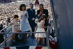 Jackie Kennedy and JFK Jr Watching Caroline Christen Ship