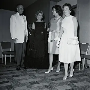 Jackie Kennedy and Lyndon Johnson at Press Club Party