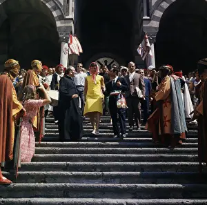 Jackie Kennedy with Mayor of Amalfi at Cathedral
