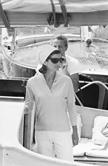 Prow Prints: Jackie Kennedy Standing in Prow of Boat