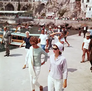 Amalfi Prints: Jackie Kennedy Walking on Pier