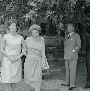 Jackie Kennedy Walking with Queen Frederica of Greece