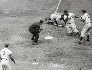 Jackie Robinson Being Being Called out at Home Base