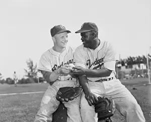 Jackie Robinson with Bobby Morgan