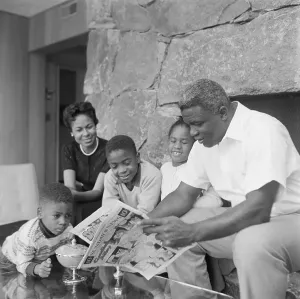 Stamford Prints: Jackie Robinson with His Family