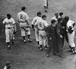 Jackie Robinson Having Disagreement with Phil Cavarretta