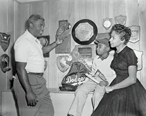Jackie Robinson at Home with His Family