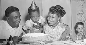 Jackie Robinson Jr Celebrating His Birthday with His Parents