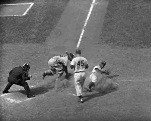 Jackie Robinson Sliding into Home Plate