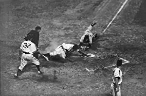 Jackie Robinson Sliding into Home Plate