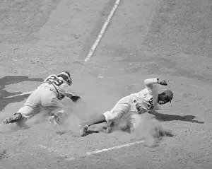 Sliding Prints: Jackie Robinson Sliding into Home Plate