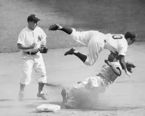 Sliding Prints: Jackie Robinson Sliding Into Second Base