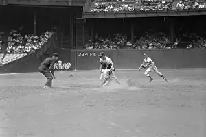 Jackie Robinson Taking Second Base