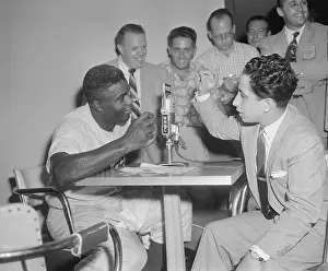 Jackie Robinson Talking with King Faisal of Iraq