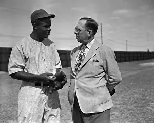 Jackie Robinson in Uniform with Robert Finch