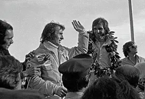 Jackie Stewart & Emerson Fittipaldi On The Podium At The Argentine Grand Prix