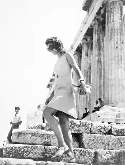 Jackie Walks Down the Parthenon's Steps