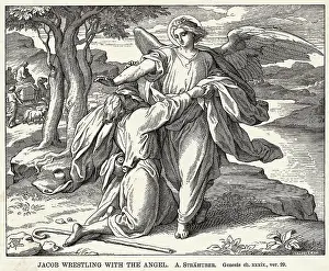 Jacob Wrestling with the Angel Illustration