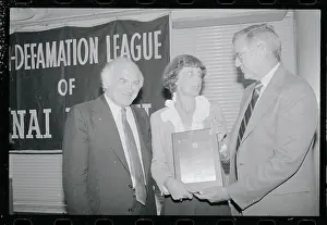 Jacobo Timerman Receiving the ADL's Hubert H. Humphrey Freedom Prize Medallion