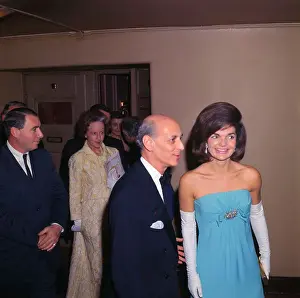 Jacqueline Kennedy Attending Opera in Powder Blue Evening Dress