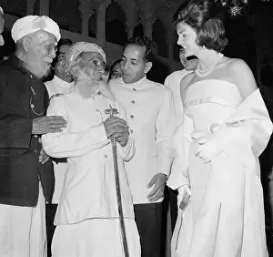 Jacqueline Kennedy Chatting with Veteran Soldiers