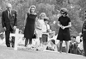 Arlington Prints: Jacqueline Kennedy and Children at Gravesite of the Late President Kennedy