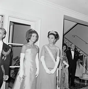 Strapless Prints: Jacqueline Kennedy Conversing with Empress Farah