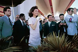 Jacqueline Kennedy with Crowd on Cambodian Trip