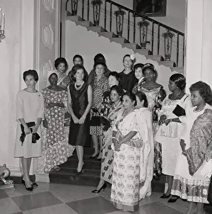 Asian And Indian Ethnicities Prints: Jacqueline Kennedy with Diplomatic Wives