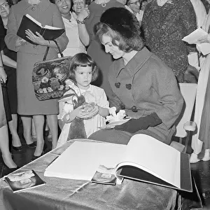 Christmas Ornament Prints: Jacqueline Kennedy Giving an Ornament to a Young Girl