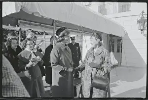 Jacqueline Kennedy Being Greeted by Mamie Eisenhower