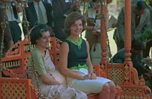 Jacqueline Kennedy with Indira Gandhi