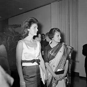 Jacqueline Kennedy and Indira Gandhi at Indian Exhibition