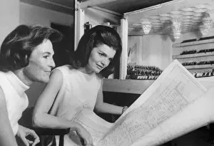 Jacqueline Kennedy Looking at Blue Prints