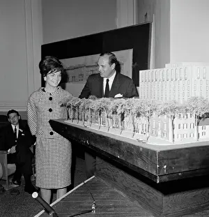 Jacqueline Kennedy Looking at Model of Lafayette Square