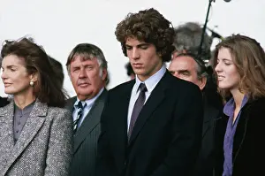 Jacqueline Kennedy Onassis and Children Standing During Memorial Event