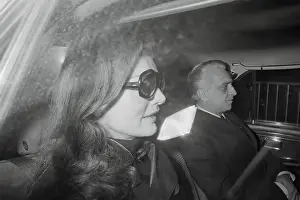 Jacqueline Kennedy Onassis and Escort Riding in Limousine
