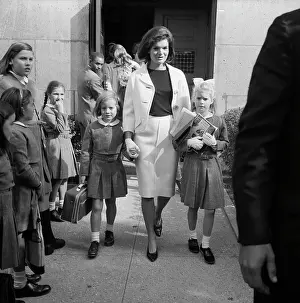 Niece Prints: Jacqueline Kennedy Picking Up Her Daughter and Niece From School