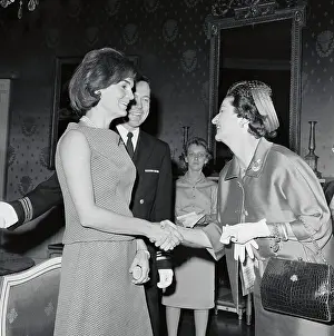 Jacqueline Kennedy Shaking Hands With Mrs. Lyndon Johnson