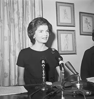Jacqueline Kennedy Speaking at Press Conference