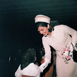Jacqueline Kennedy Speaking to Youngster at Fashion Show