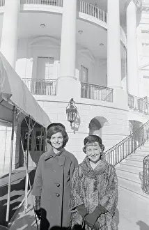 Jacqueline Kennedy Standing Next to Mrs. Dwight Eisenhower
