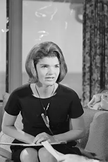 Jacqueline Kennedy During Television Rehearsal