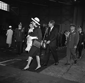 Farah Diba Prints: Jacqueline Kennedy Walking with Empress Farah