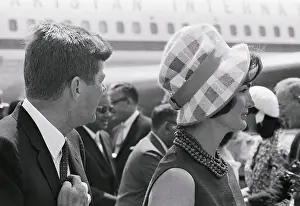 Jacqueline Kennedy Walking with Her Husband