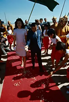 Jacqueline Kennedy Walking With Norodom Sihanouk