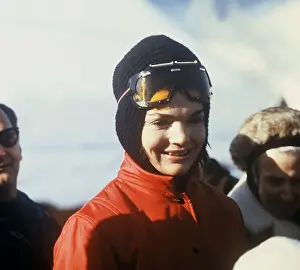 Gstaad Prints: Jacqueline Kennedy Wearing Red Jacket and Ski Headdress