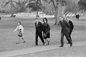 Jacqueline and Robert Kennedy Visiting Late Presidents Grave