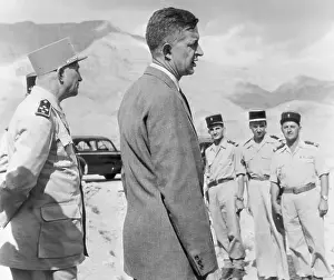 Tunisia Prints: Jacques Chevallier Inspecting Troops