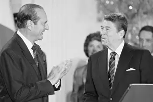 Jacques Chirac and Ronald Reagan